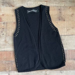 Zadig & Voltaire Deluxe Cashmere Sweater Vest Metal Stud Details Size Medium
